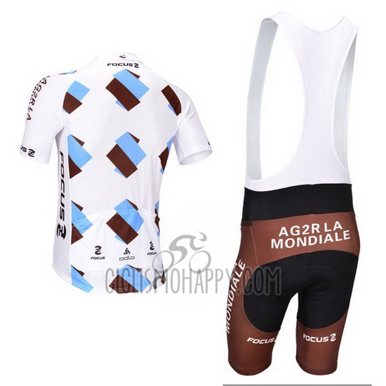 Ag2rla Cycling Jersey Bib Short 2013 Short Sleeve Marron